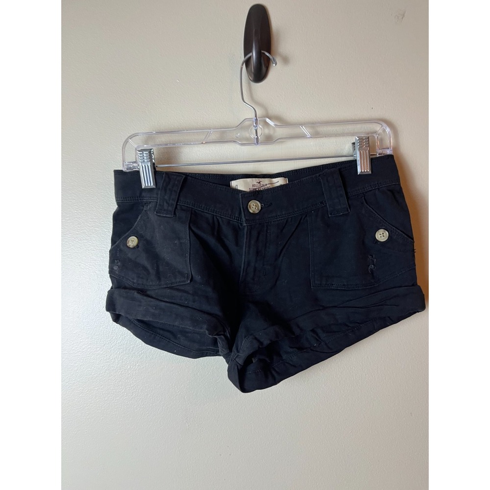 Hollister Slouchy Shorts W24 Black Relaxed Fit Size 0 Casual
